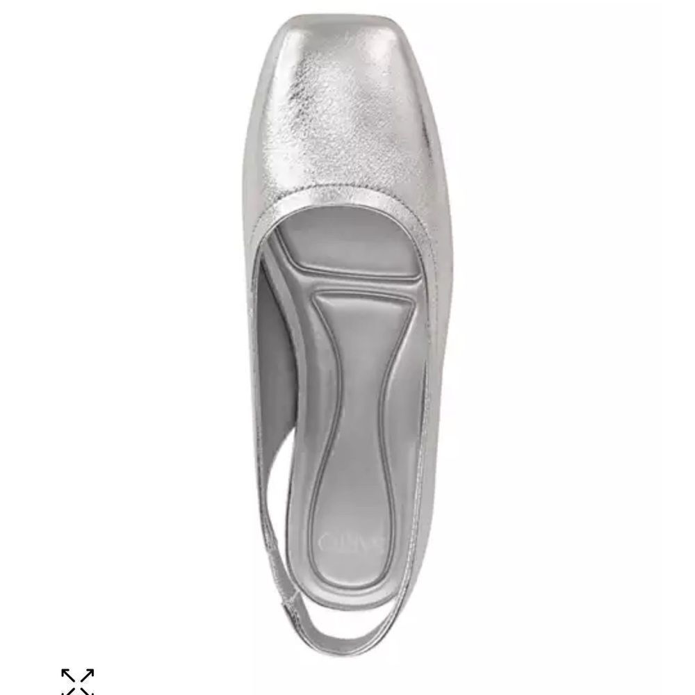 Franco Sarto Flexa Antona Flat Slingbacks Silver 7.5 NWT IN BOX - Picture 4 of 10